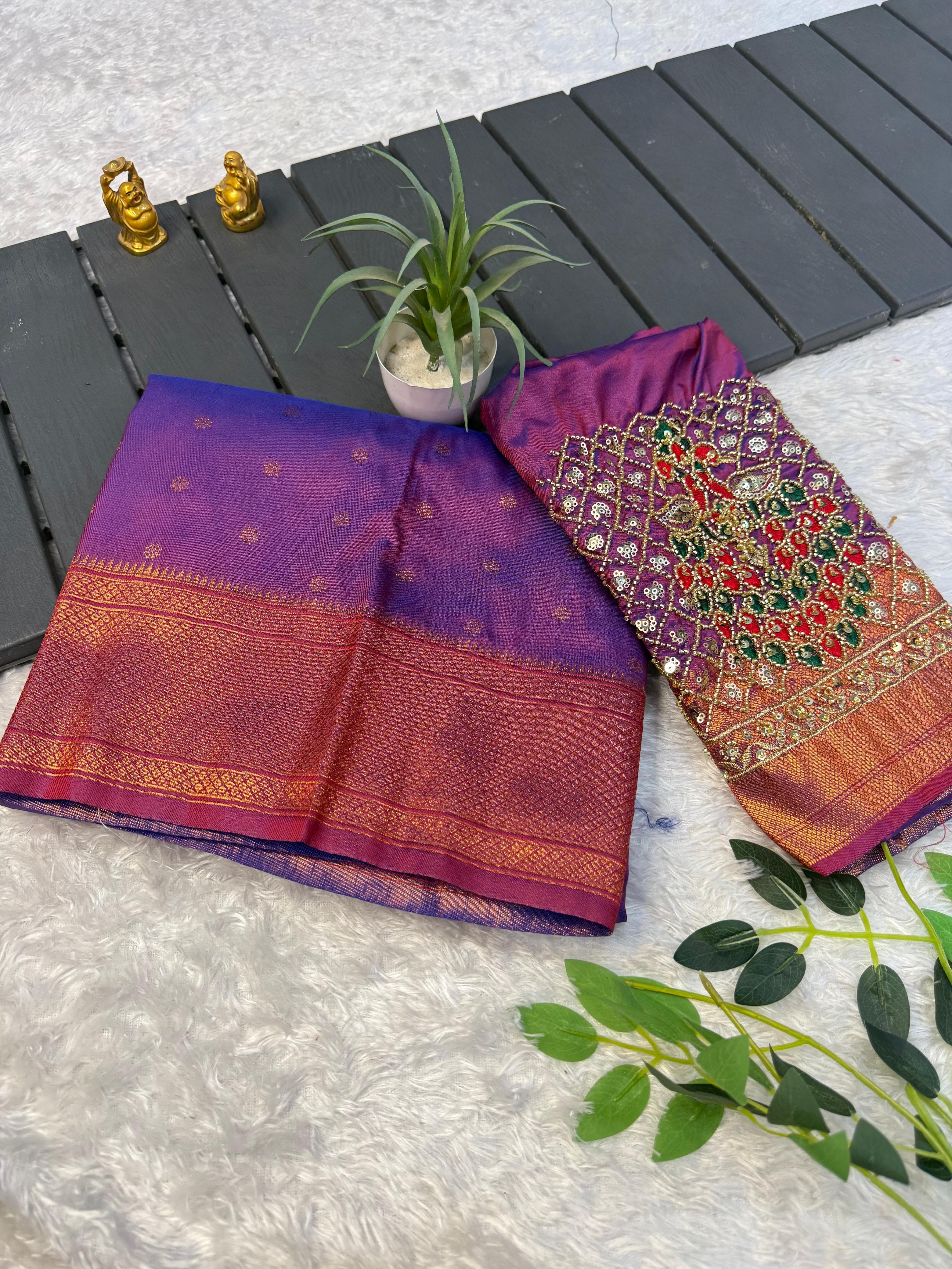 RCS-011 Violet Unstitched blouse