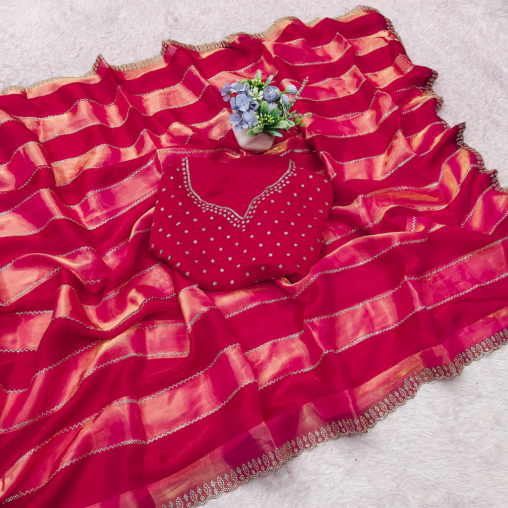RCS -195 Pink Unstitched blouse