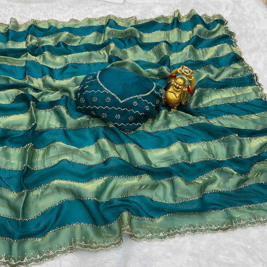 RCS -165 Green Unstitched blouse