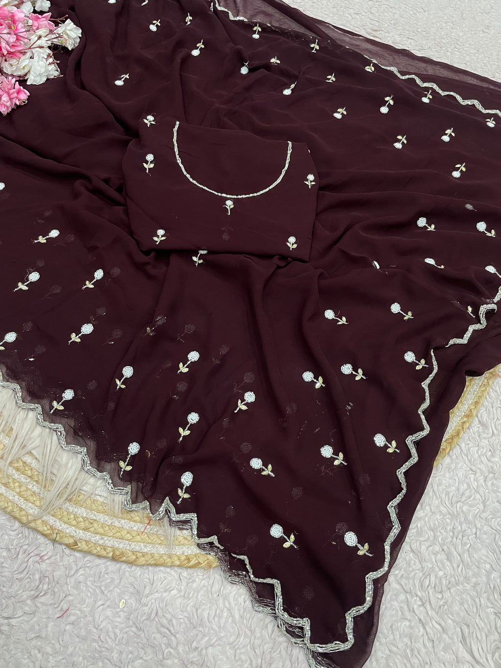 RCS -225 Brown Unstitched blouse