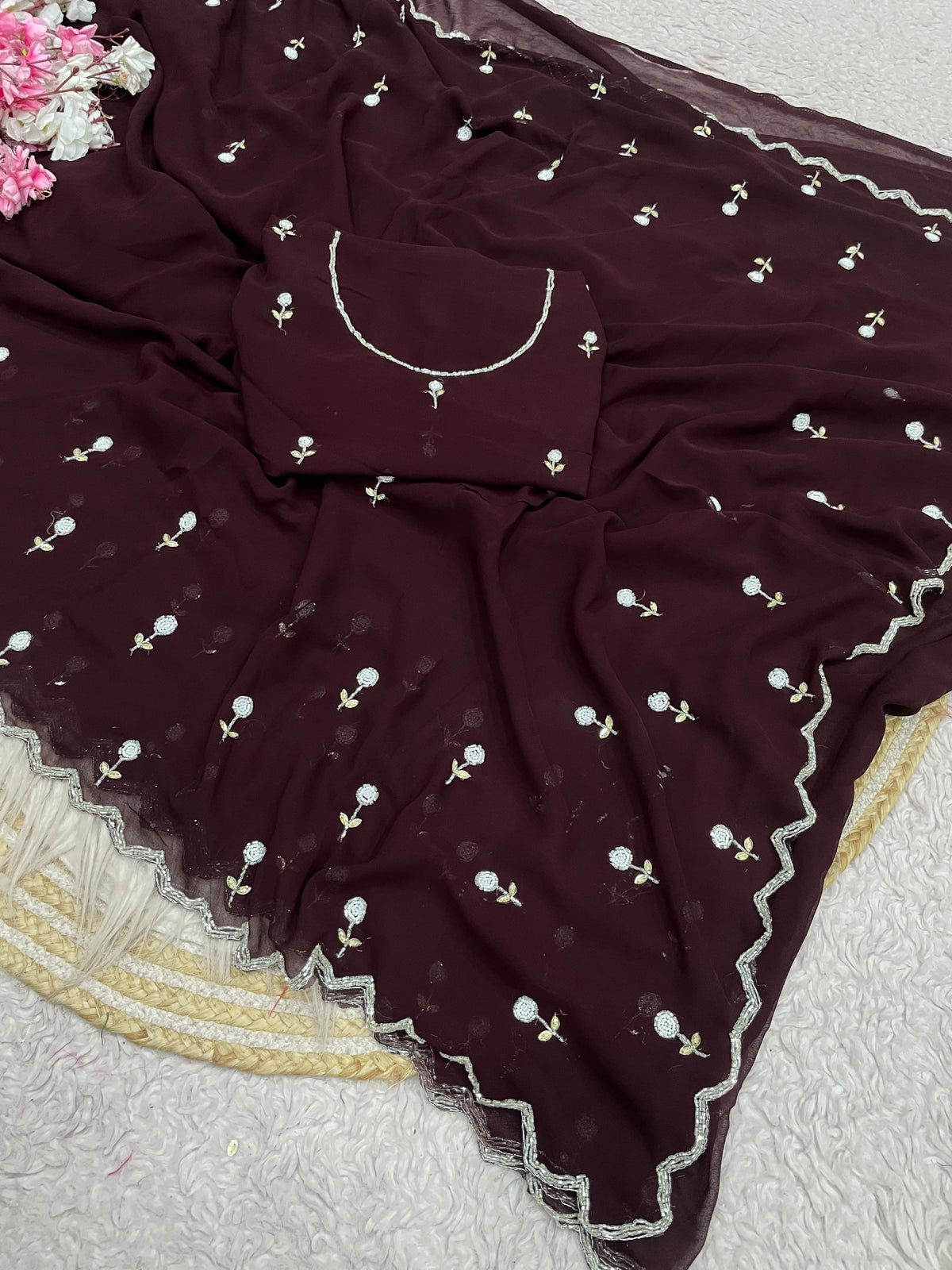 RCS -225 Brown Unstitched blouse