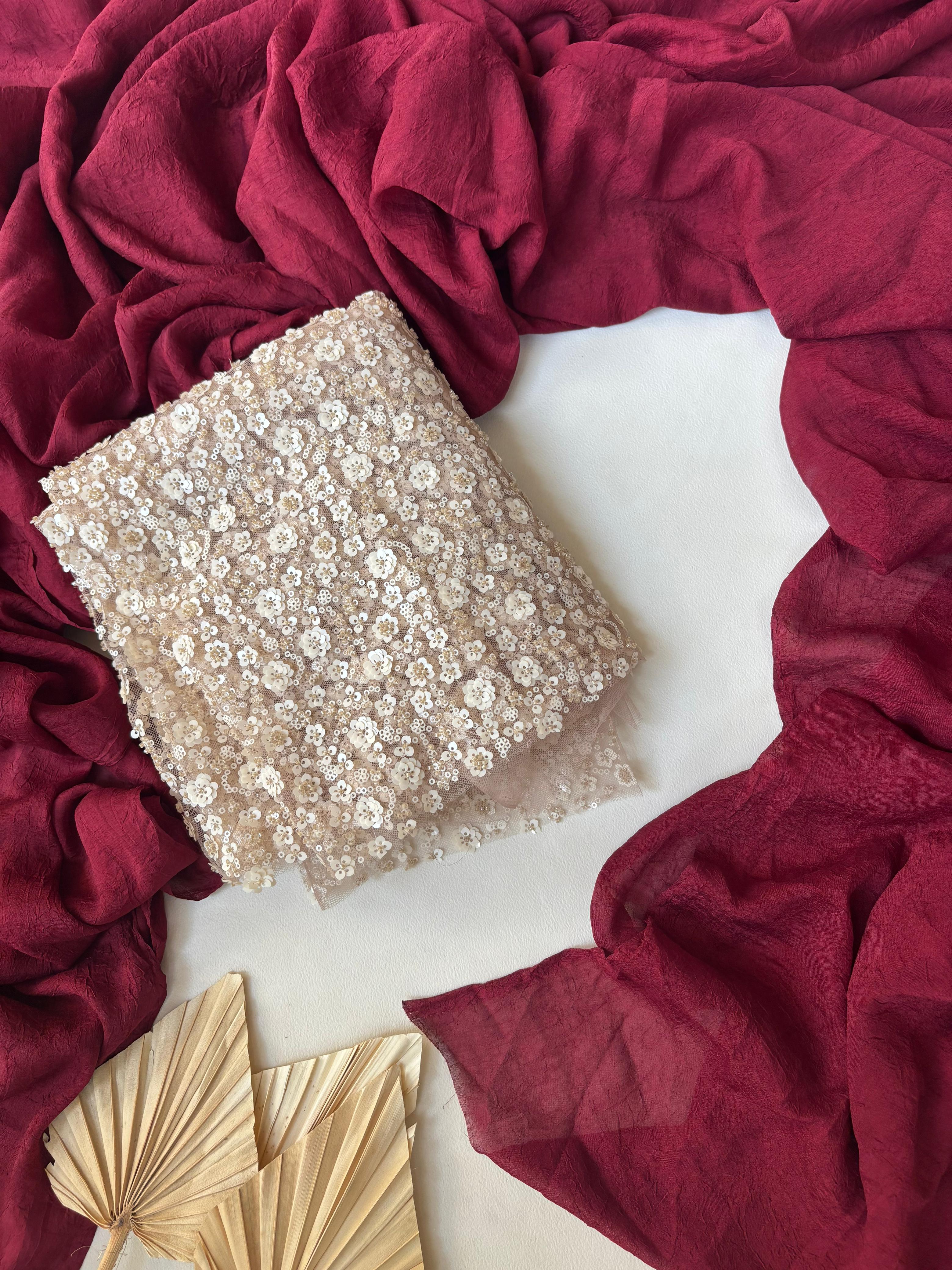 RCS-154 Wine Unstitched blouse