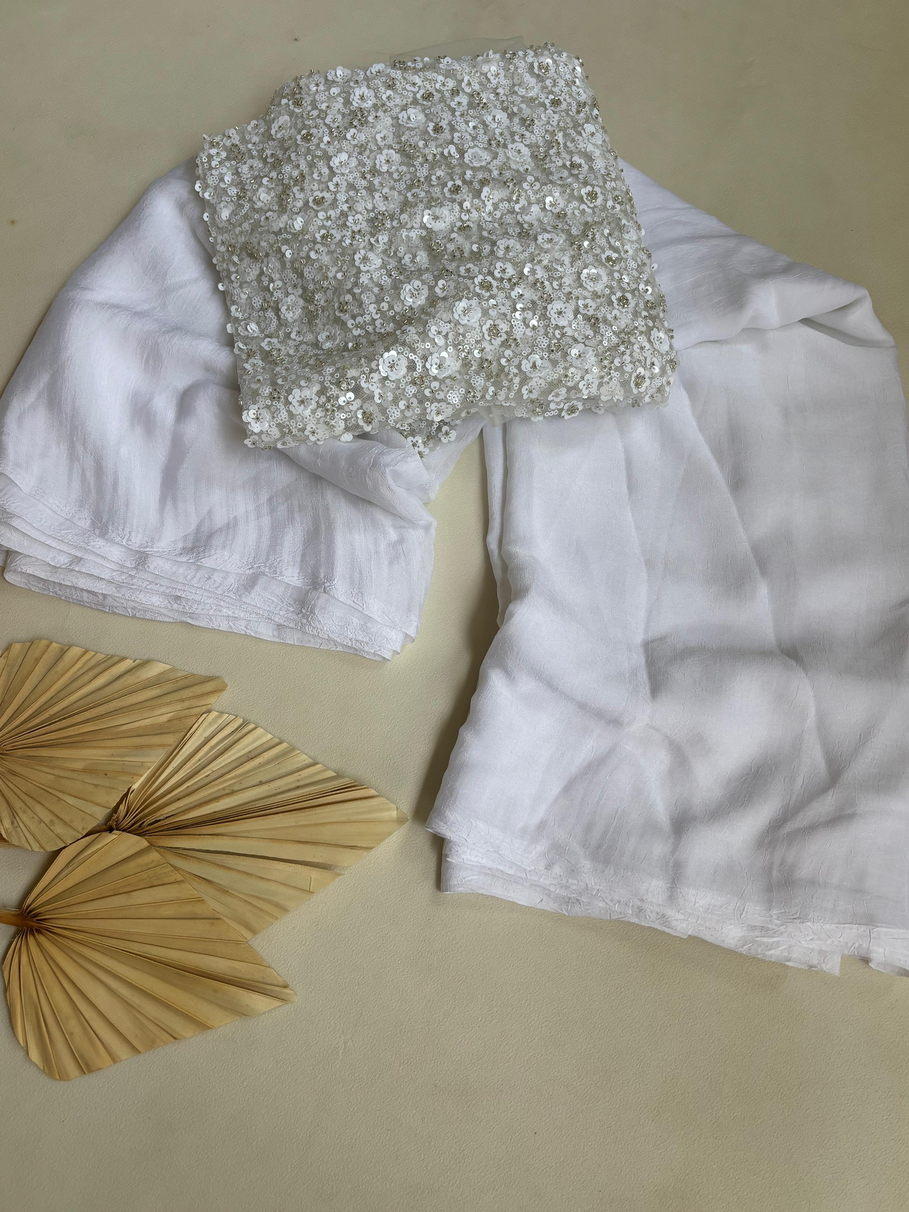 RCS-154 White Unstitched blouse