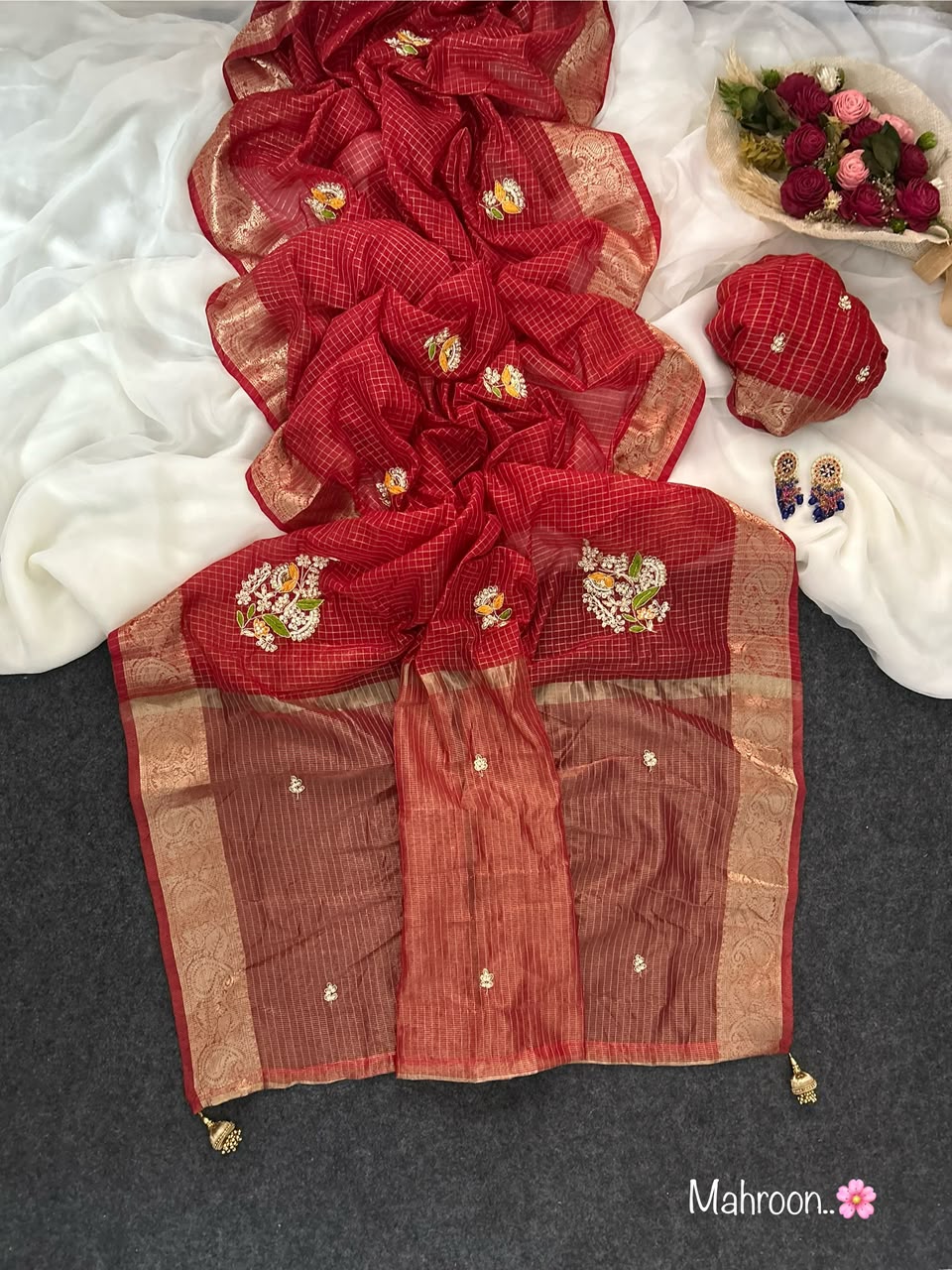 RCS-213 Red Unstitched blouse